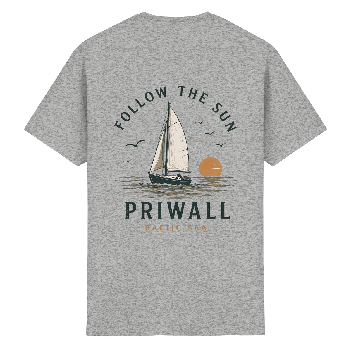 Priwall - Follow The Sun - Backprint - Essential T-Shirt