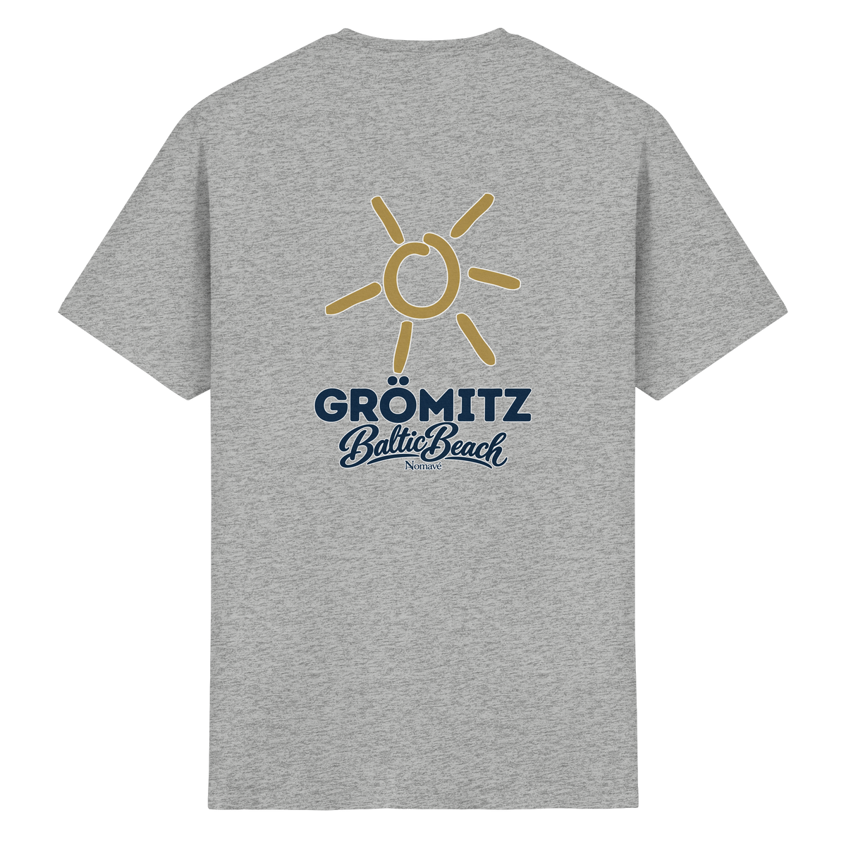 Grömitz Sonne Essential T-Shirt Baltic Beach mit Rückendruck in Ash Grey – Shirtigo-Originalmockup 12