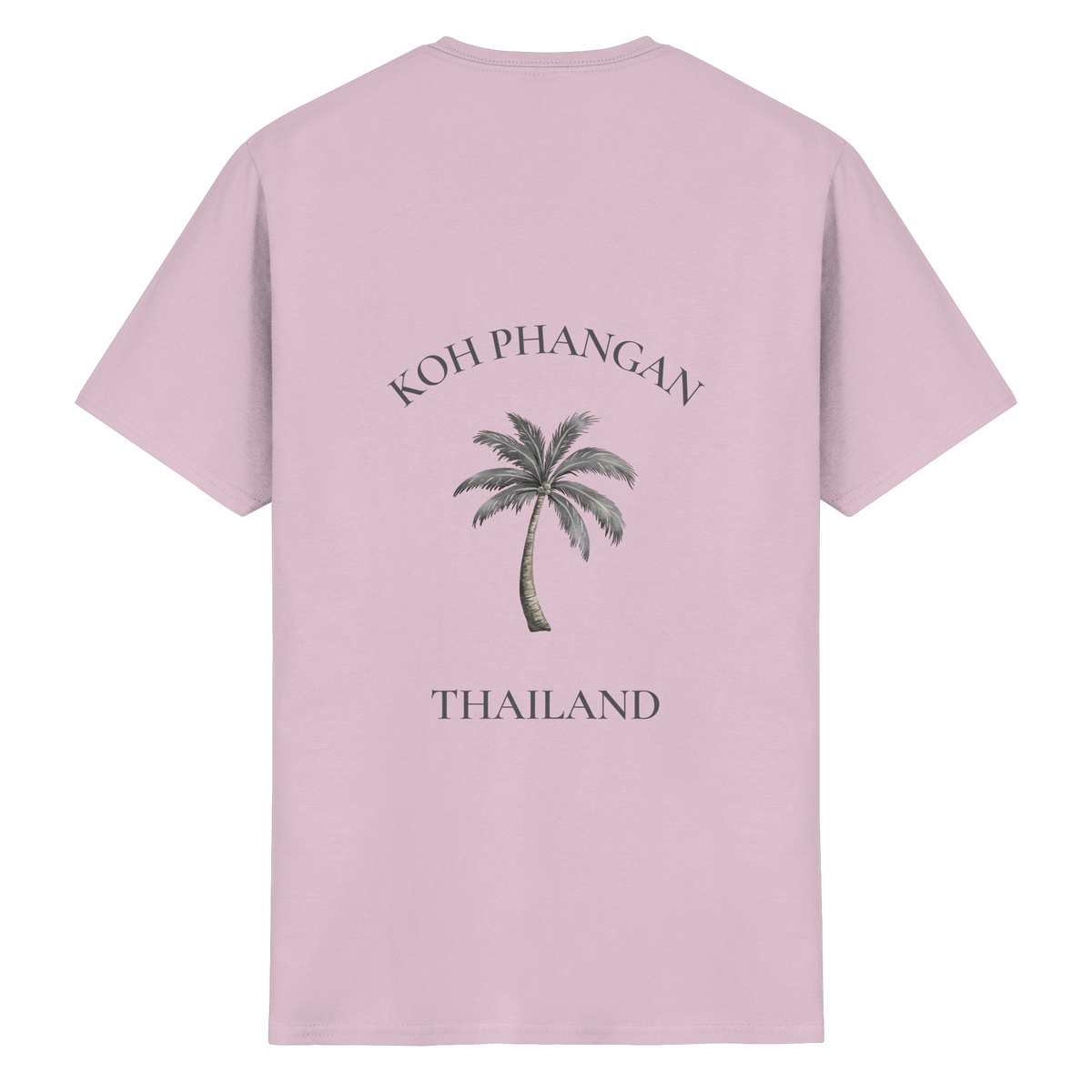 Essential T-Shirt in light pink mit Koh Phangan Mini Palm Motiv als Backprint – Original-Mockup