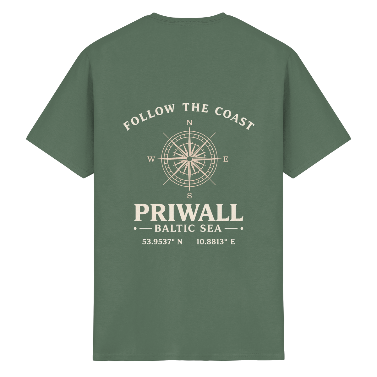 Priwall – Follow the Coast – Dark Edition – Essential T-Shirt – Backprint