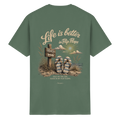 Life-is-better-in-flip-flops-dark-edition-backprint - Essentials T-Shirt