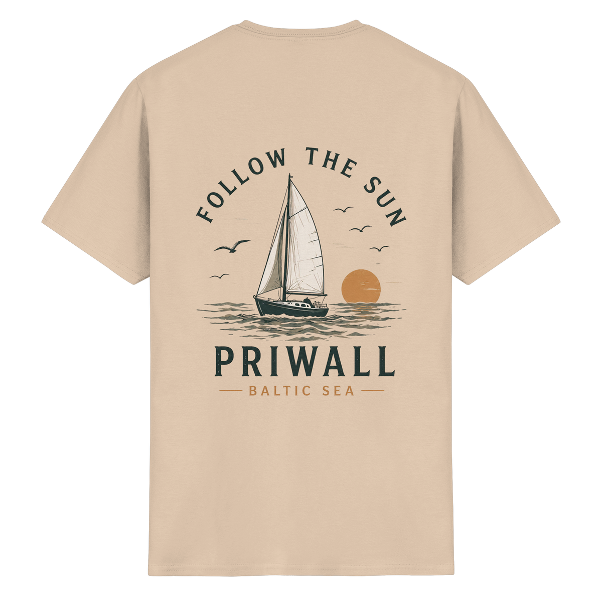 Priwall - Follow The Sun - Backprint - Essential T-Shirt