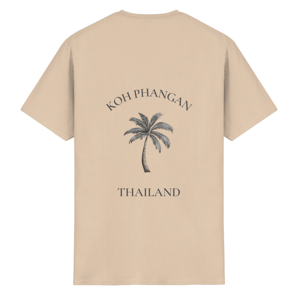 Essential T-Shirt in natural mit Koh Phangan Mini Palm Motiv als Backprint – Original-Mockup