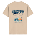 Original-Mockup 1: Unisex Essential-T-Shirt in Natural mit Timmendorfer Strand – Baltic Sea Rückenprint.