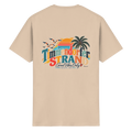 Essential T-Shirt in Natural, Katalog-Rückansicht mit Timmendorfer-Strand-Good-Vibes-Only-Rückenprint.