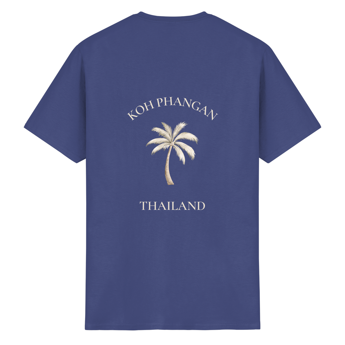Koh Phangan Mini Palm – Essential T-Shirt – Backprint – Originalmockup in Purple, Produktansicht 7