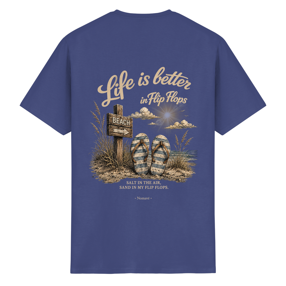 Life-is-better-in-flip-flops-dark-edition-backprint - Essentials T-Shirt