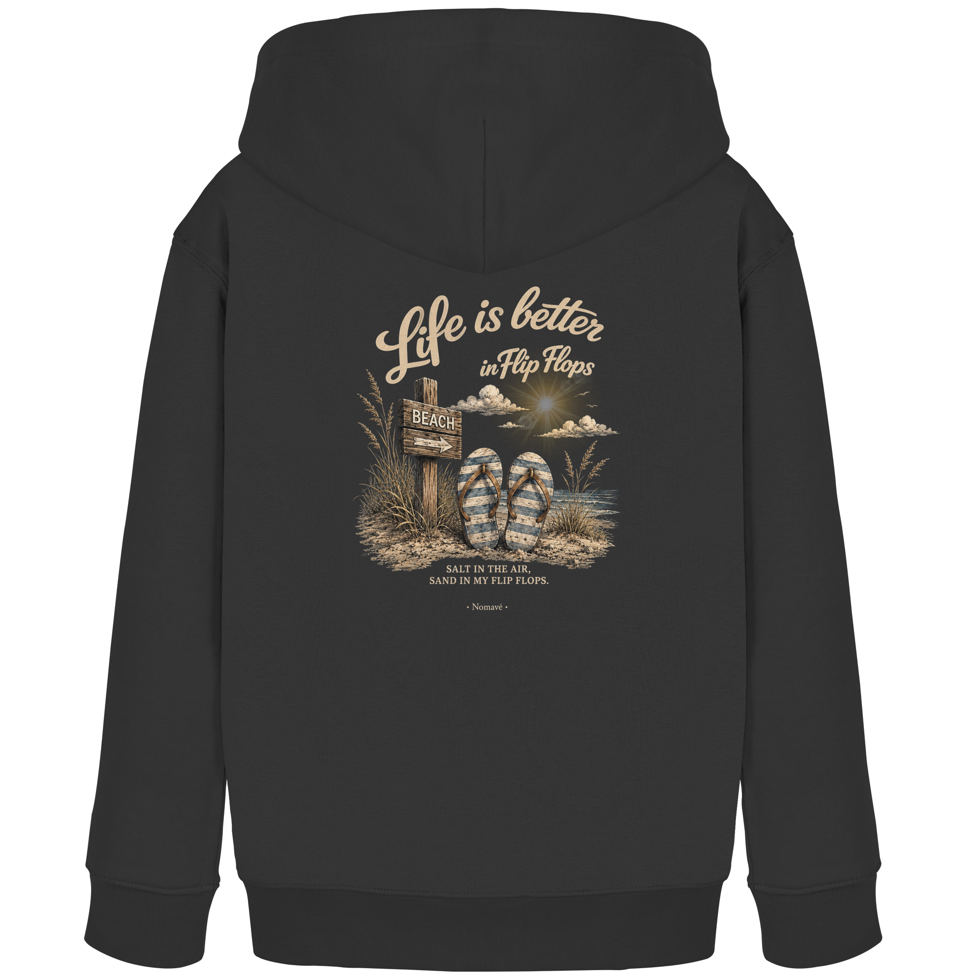 Life-is-better-in-Flip-Flops-Dark-Edition - Kids Organic Hoodie