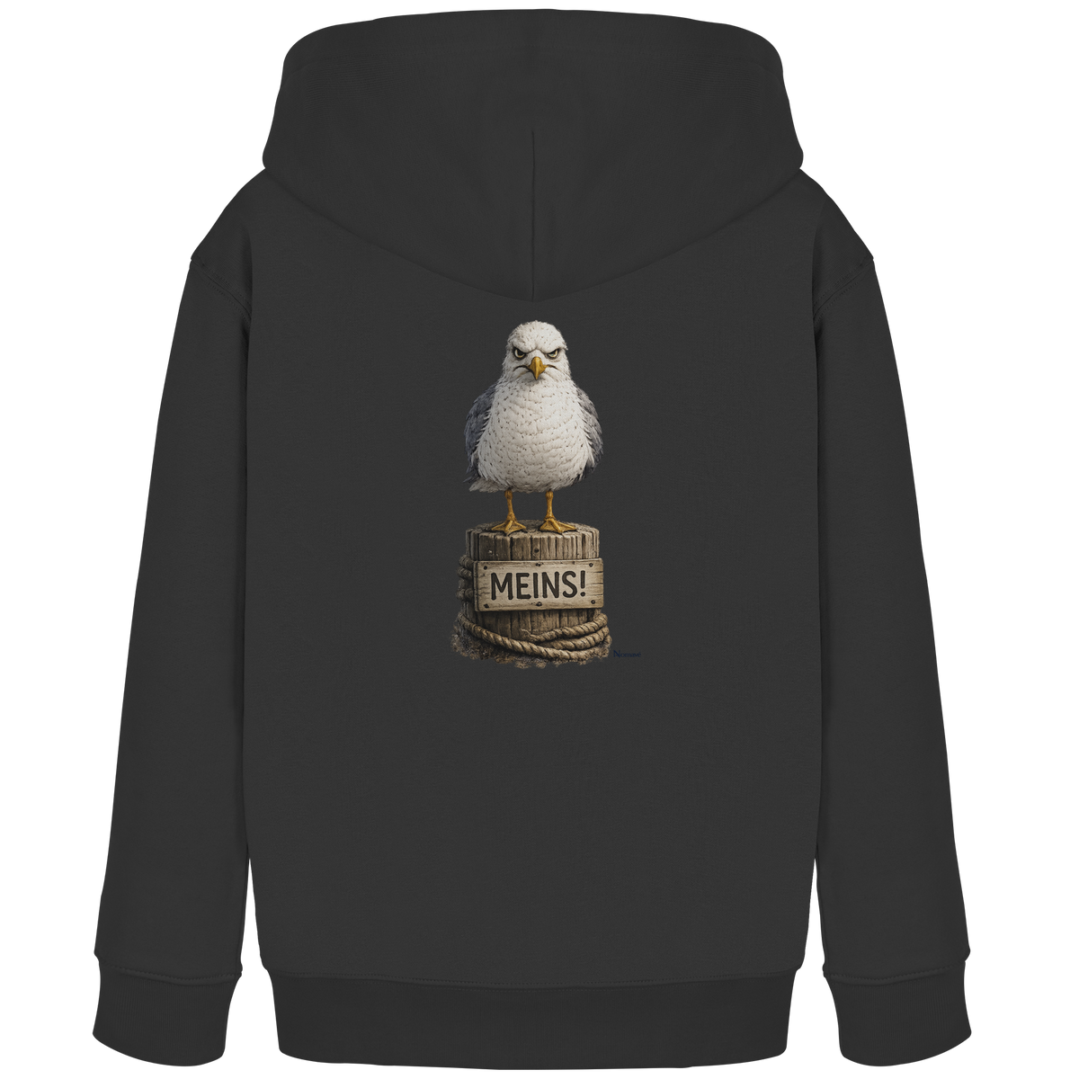 Möwe mit Meinung – MEINS! | - Kids Organic Hoodie