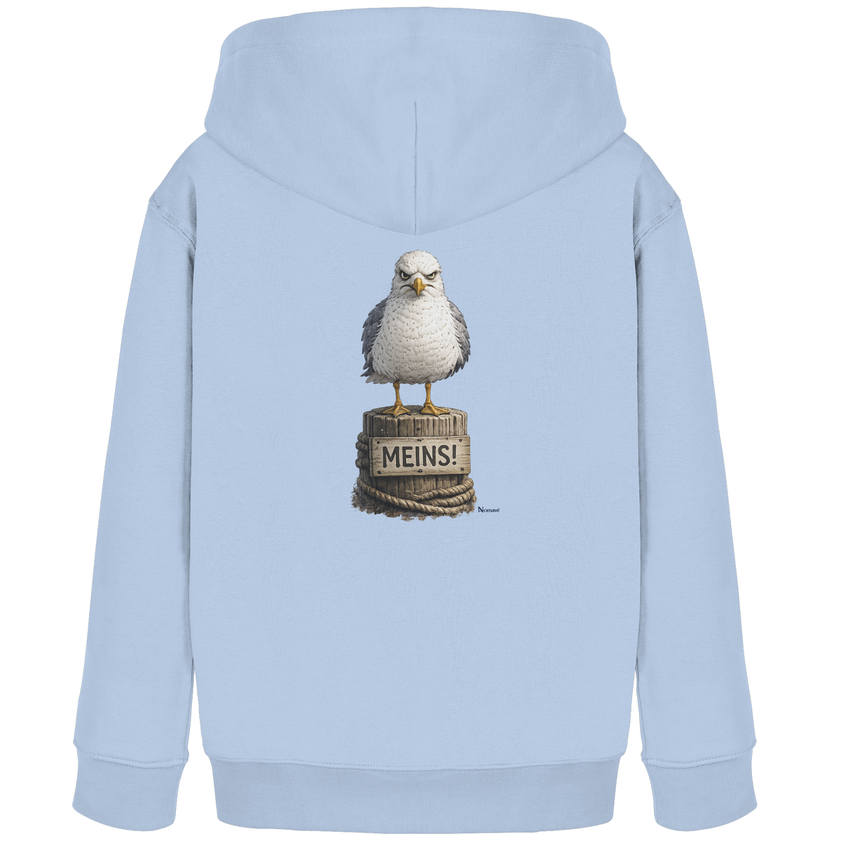 Möwe mit Meinung – MEINS! | - Kids Organic Hoodie