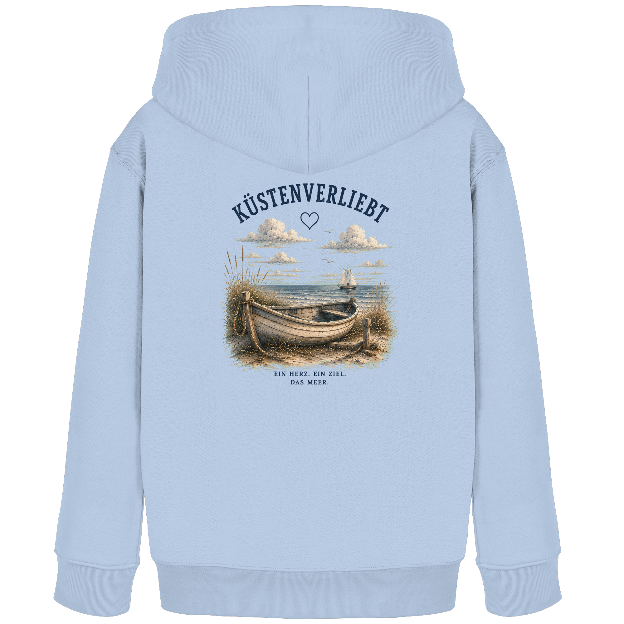 Küstenverliebt Kinder Hoodie – Zuhause ist, wo das Meer ist | Küstengefühl Kids Hoodie