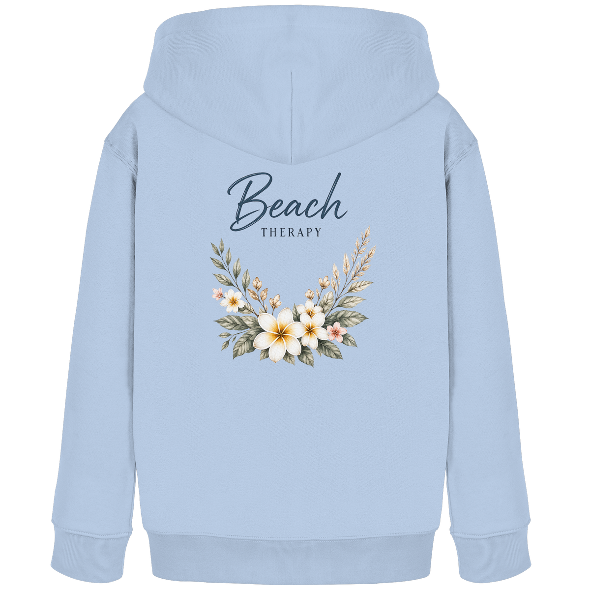 Beach Therapy | Florales Strandmotiv | Sommer | Urlaub | Meer | Blumen | - Kids Organic Hoodie
