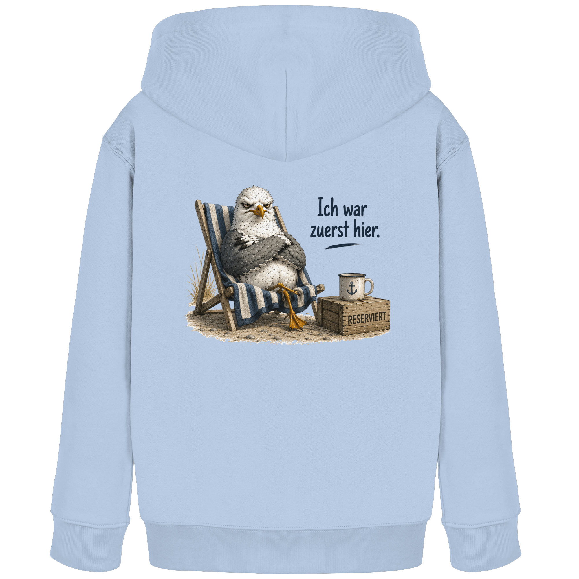 Ich war zuerst hier – Möwe mit Meinung |  - Kinder Bio Kapuzenpullover - Hoodie
