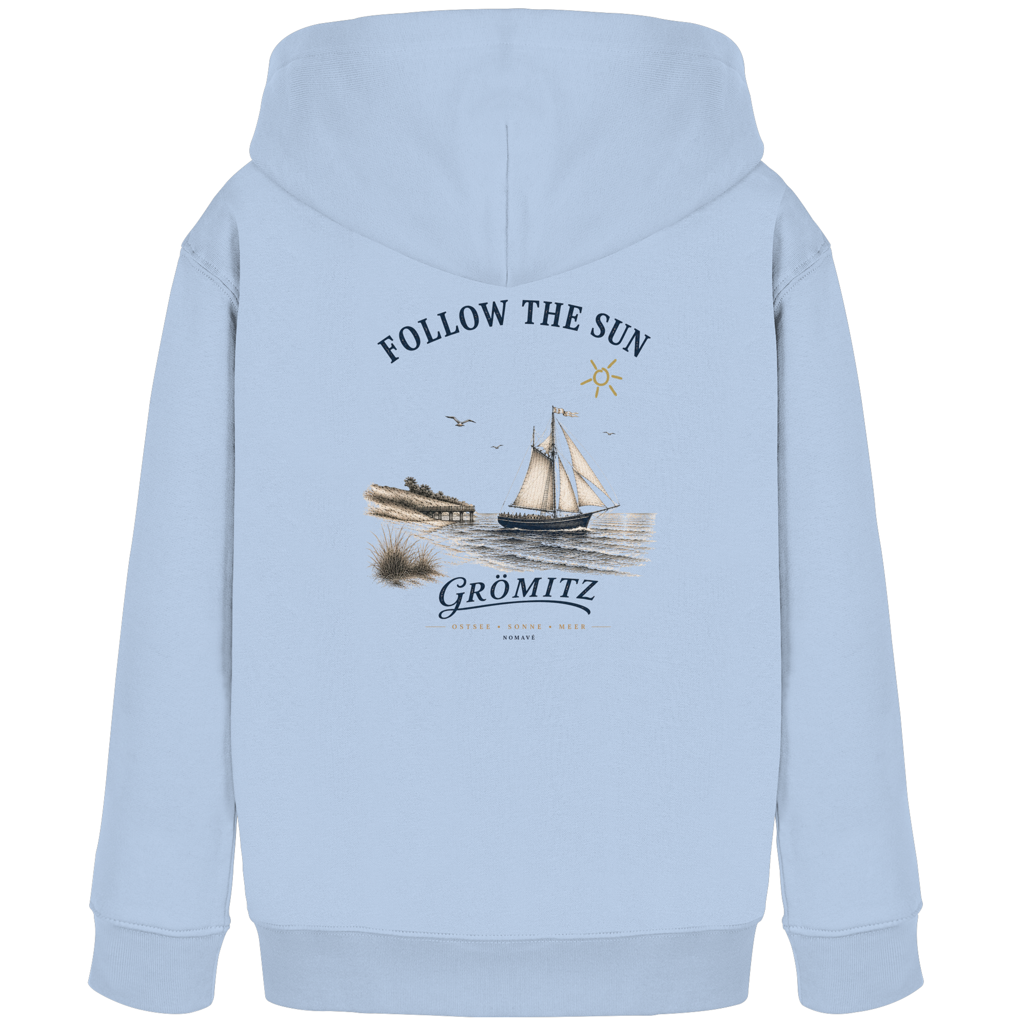 Grömitz - Follow the Sun - Kinder Bio Hoodie - Kapuzenpullover Ostsee