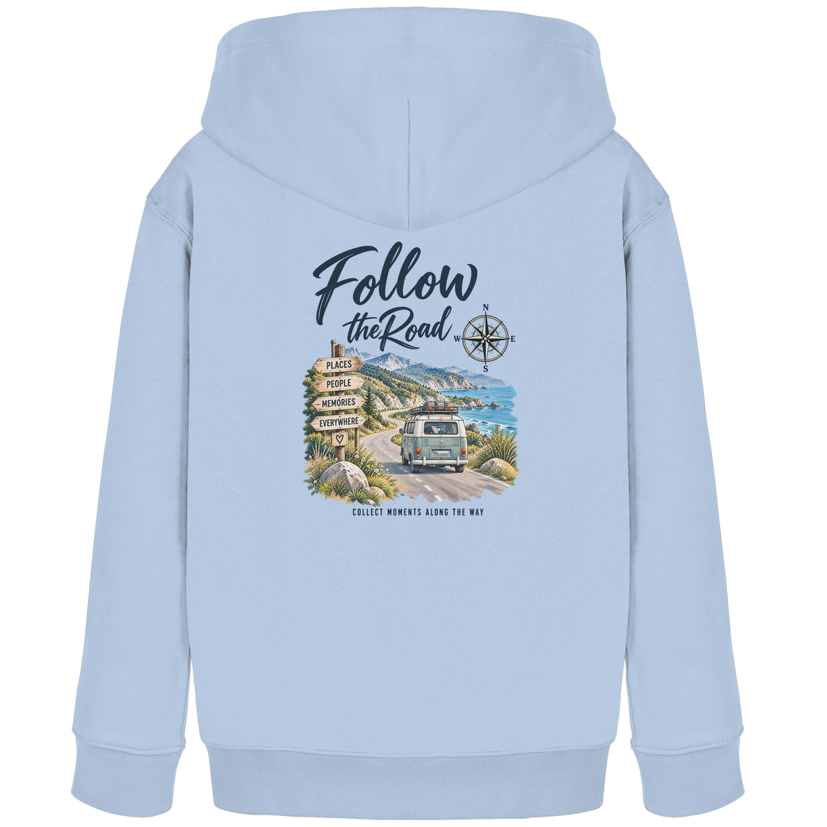 Follow the Road – Vanlife – Kinder Bio Hoodie – Backprint
