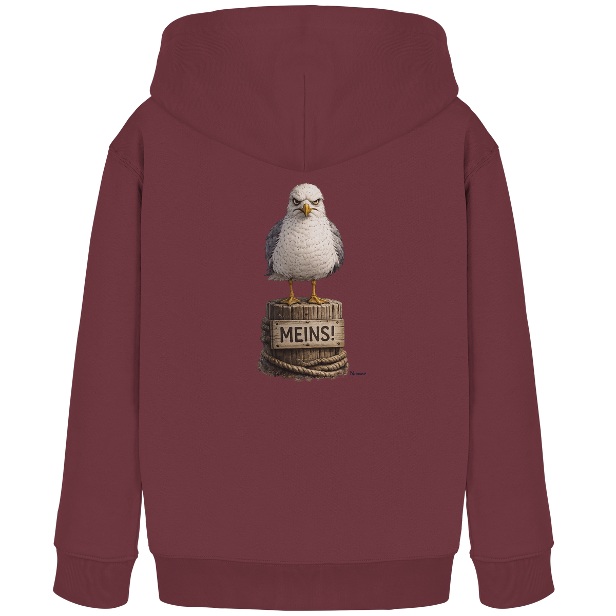 Möwe mit Meinung – MEINS! | - Kids Organic Hoodie