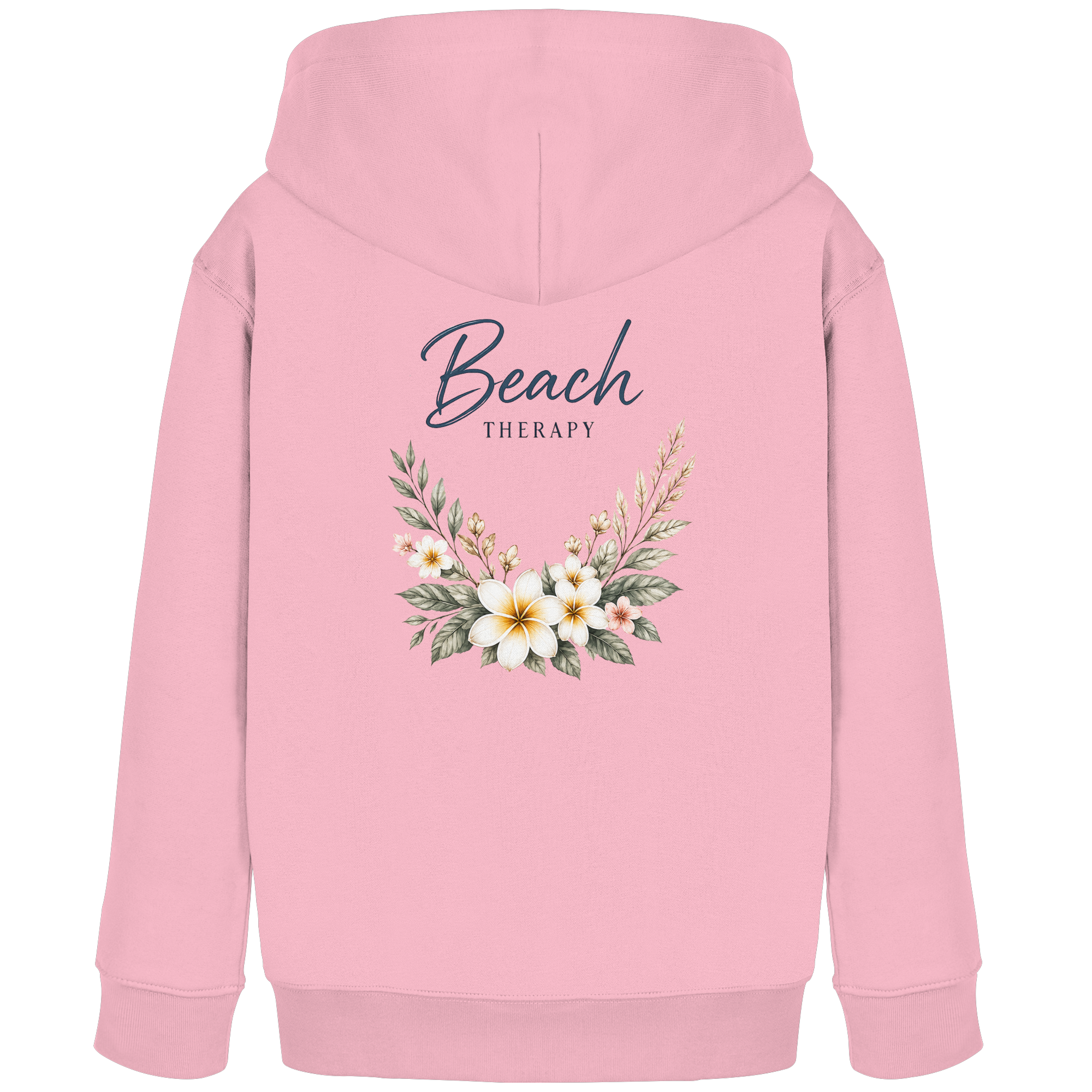 Beach Therapy | Florales Strandmotiv | Sommer | Urlaub | Meer | Blumen | - Kids Organic Hoodie