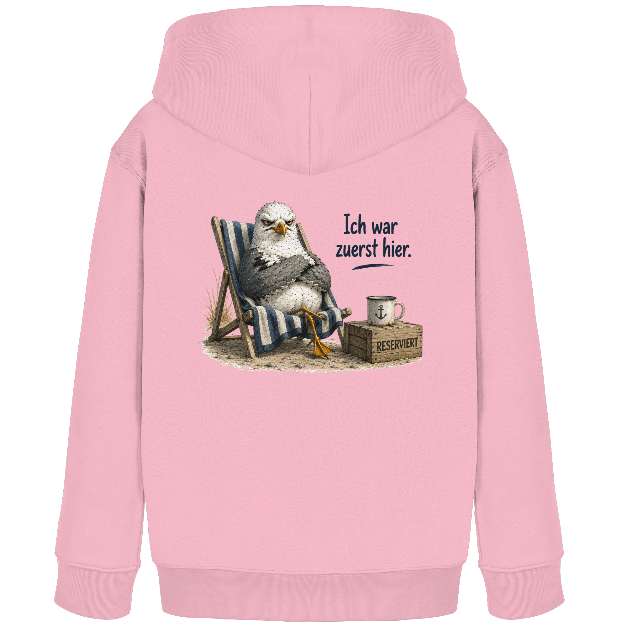 Ich war zuerst hier – Möwe mit Meinung |  - Kinder Bio Kapuzenpullover - Hoodie