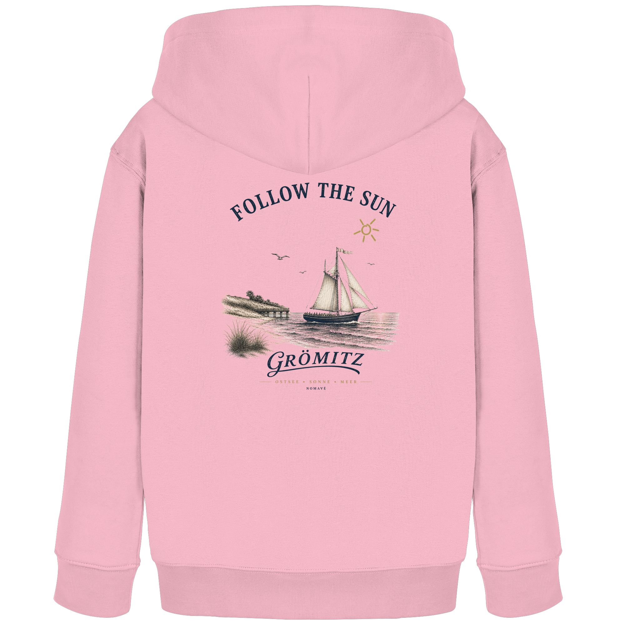 Grömitz - Follow the Sun - Kinder Bio Hoodie - Kapuzenpullover Ostsee