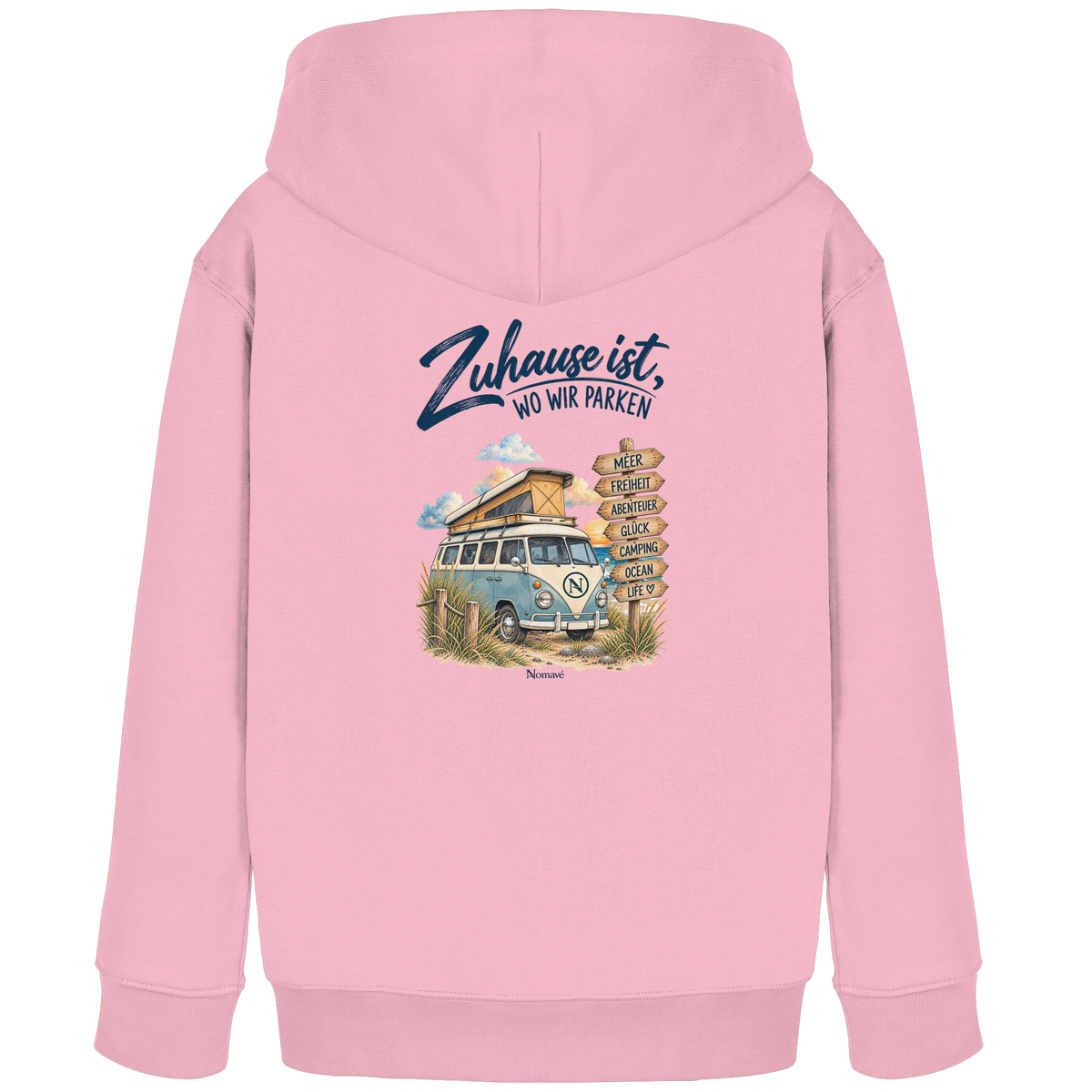 Zuhause ist, wo wir parken – Vanlife & Camping - Kinder Bio Hoodie Kapuzenpullover