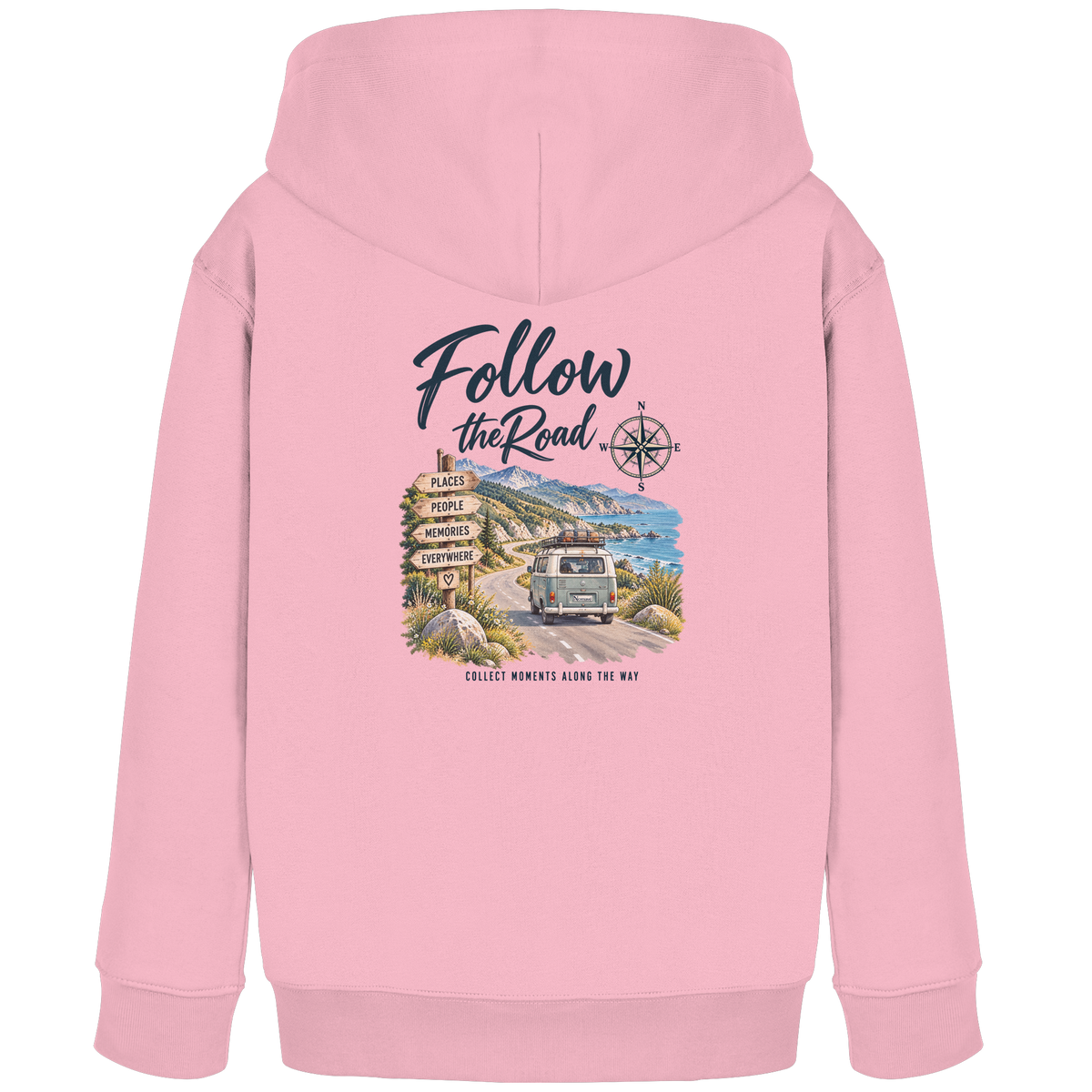 Follow the Road – Vanlife – Kinder Bio Hoodie – Backprint