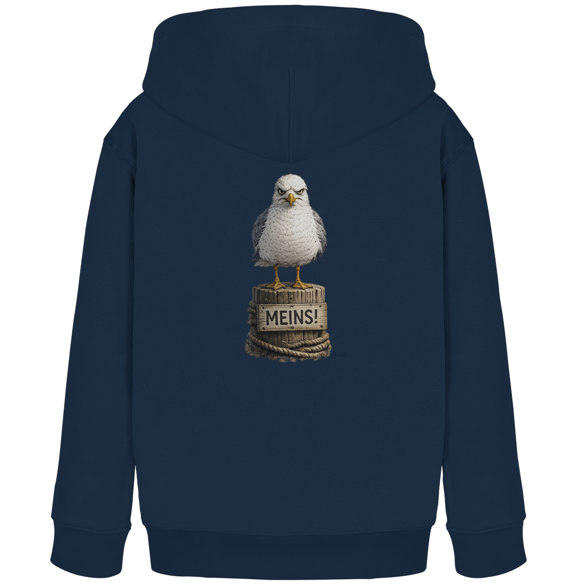 Möwe mit Meinung – MEINS! | - Kids Organic Hoodie