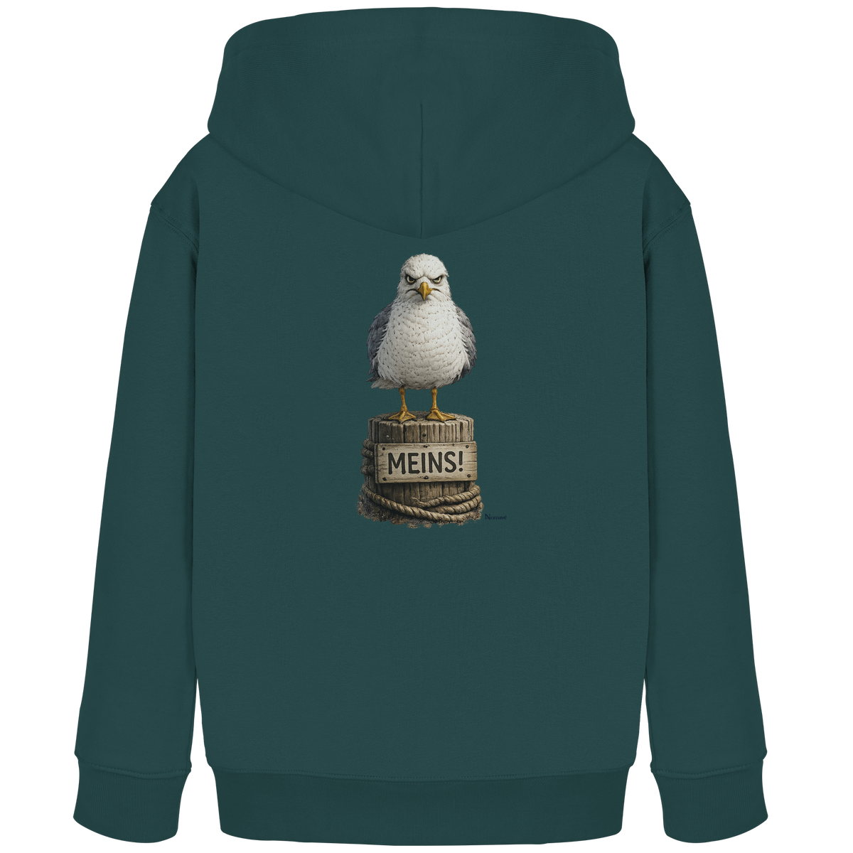 Möwe mit Meinung – MEINS! | - Kids Organic Hoodie