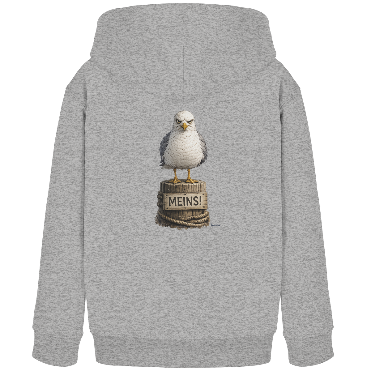 Möwe mit Meinung – MEINS! | - Kids Organic Hoodie