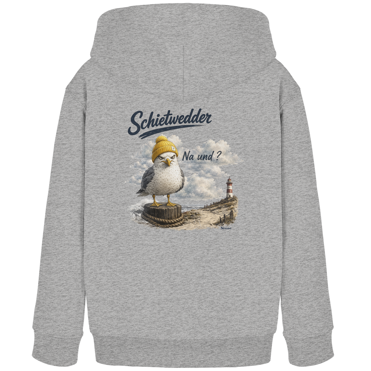 Alpha Möwe – Schietwedder? Na und! - Kids Organic Hoodie