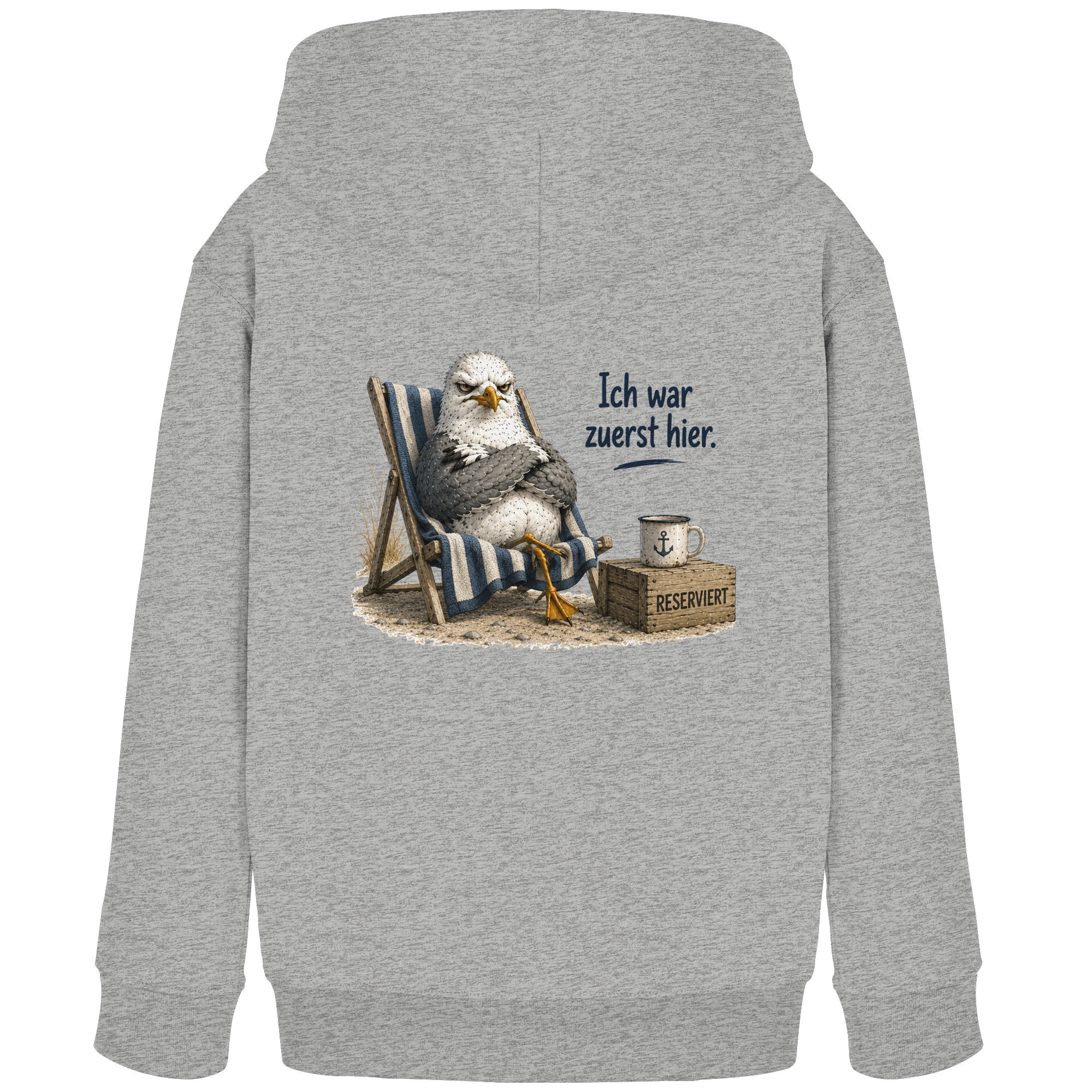 Ich war zuerst hier – Möwe mit Meinung |  - Kinder Bio Kapuzenpullover - Hoodie