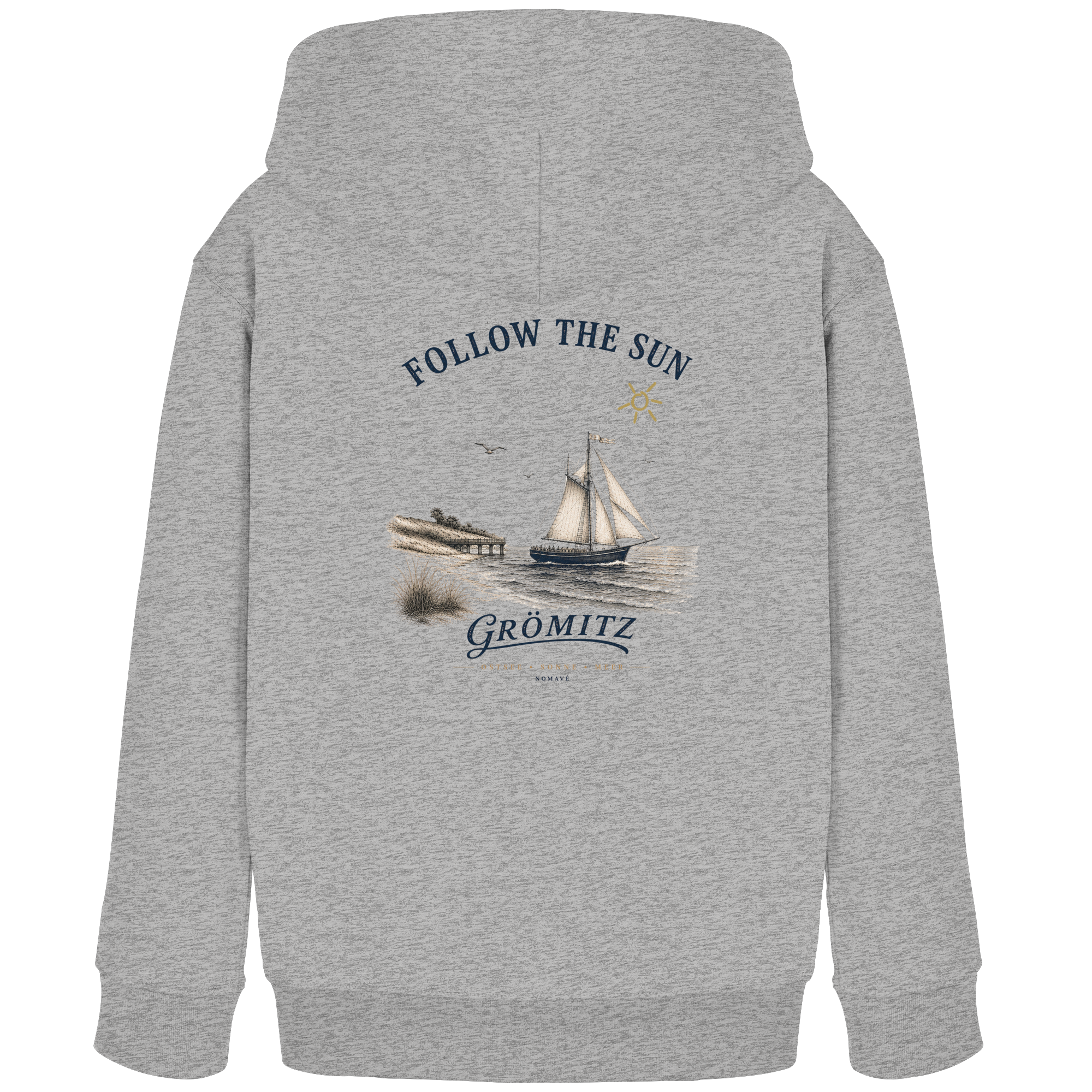 Grömitz - Follow the Sun - Kinder Bio Hoodie - Kapuzenpullover Ostsee