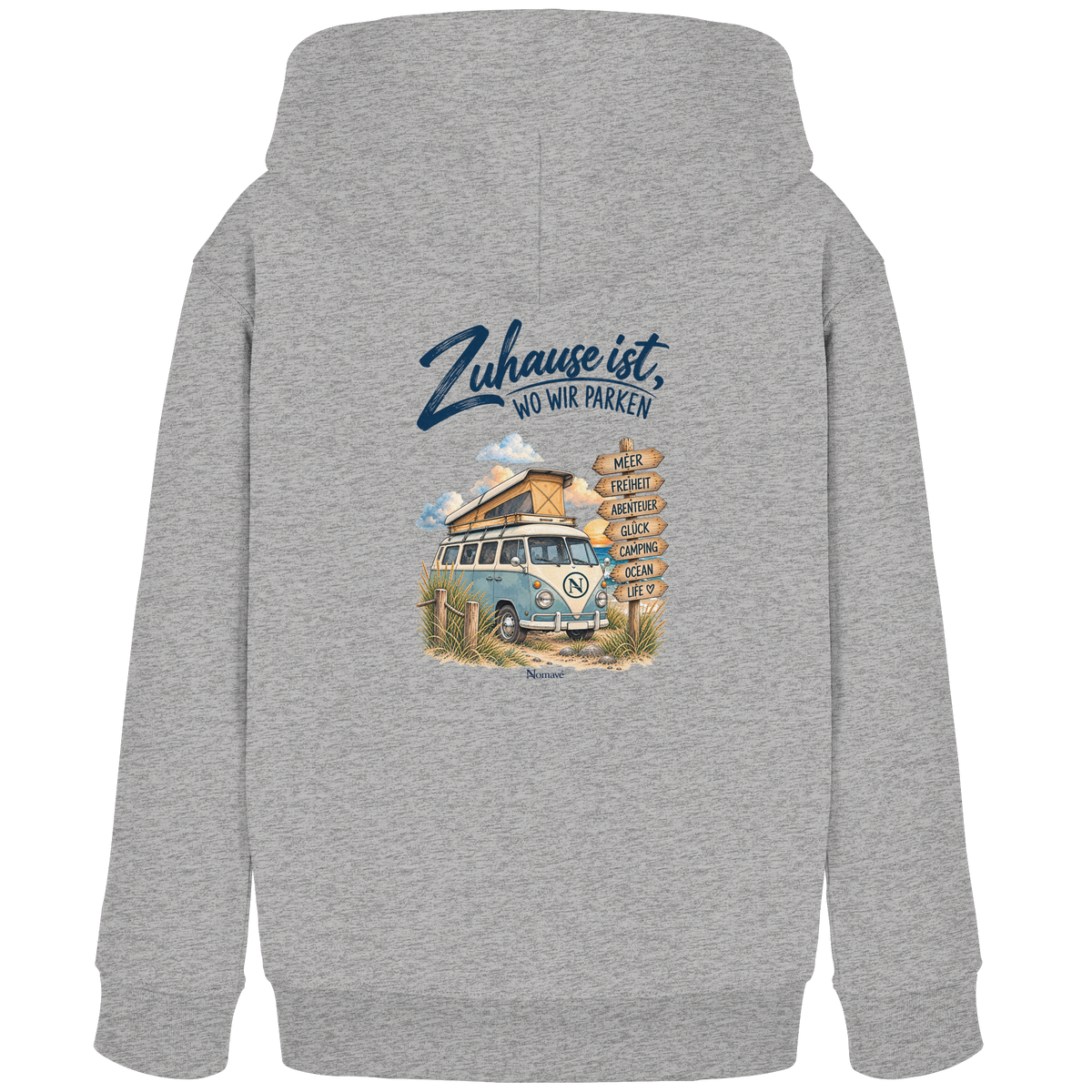 Zuhause ist, wo wir parken – Vanlife & Camping - Kinder Bio Hoodie Kapuzenpullover
