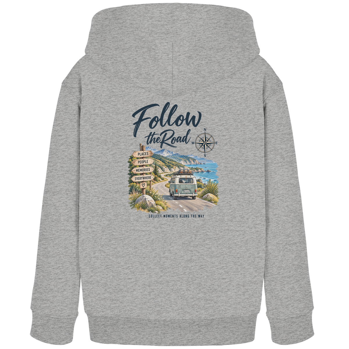 Follow the Road – Vanlife – Kinder Bio Hoodie – Backprint