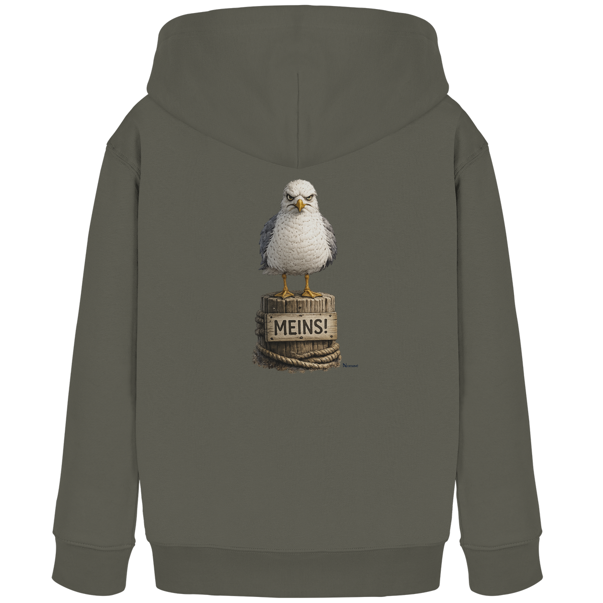 Möwe mit Meinung – MEINS! | - Kids Organic Hoodie