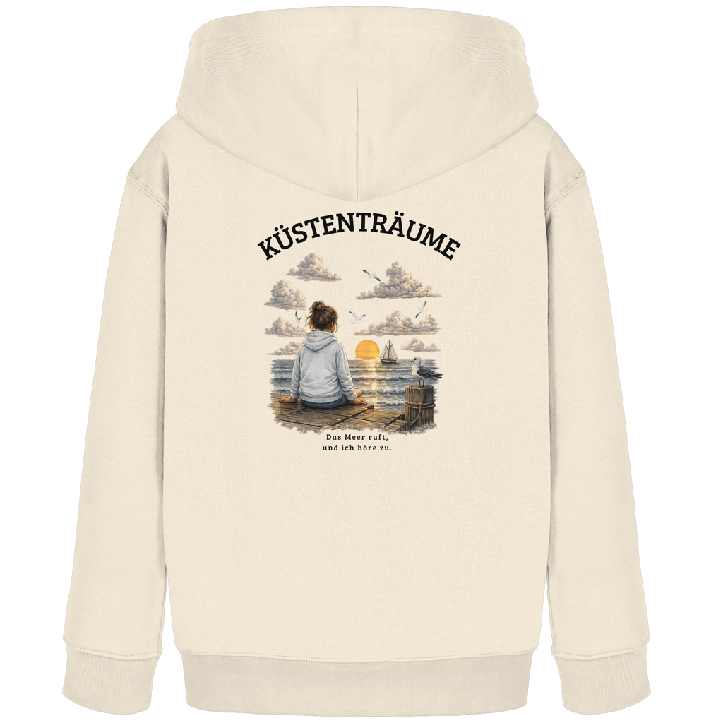 Küstenträume Kinder Bio-Kapuzenpullover mit Küstenmotiv