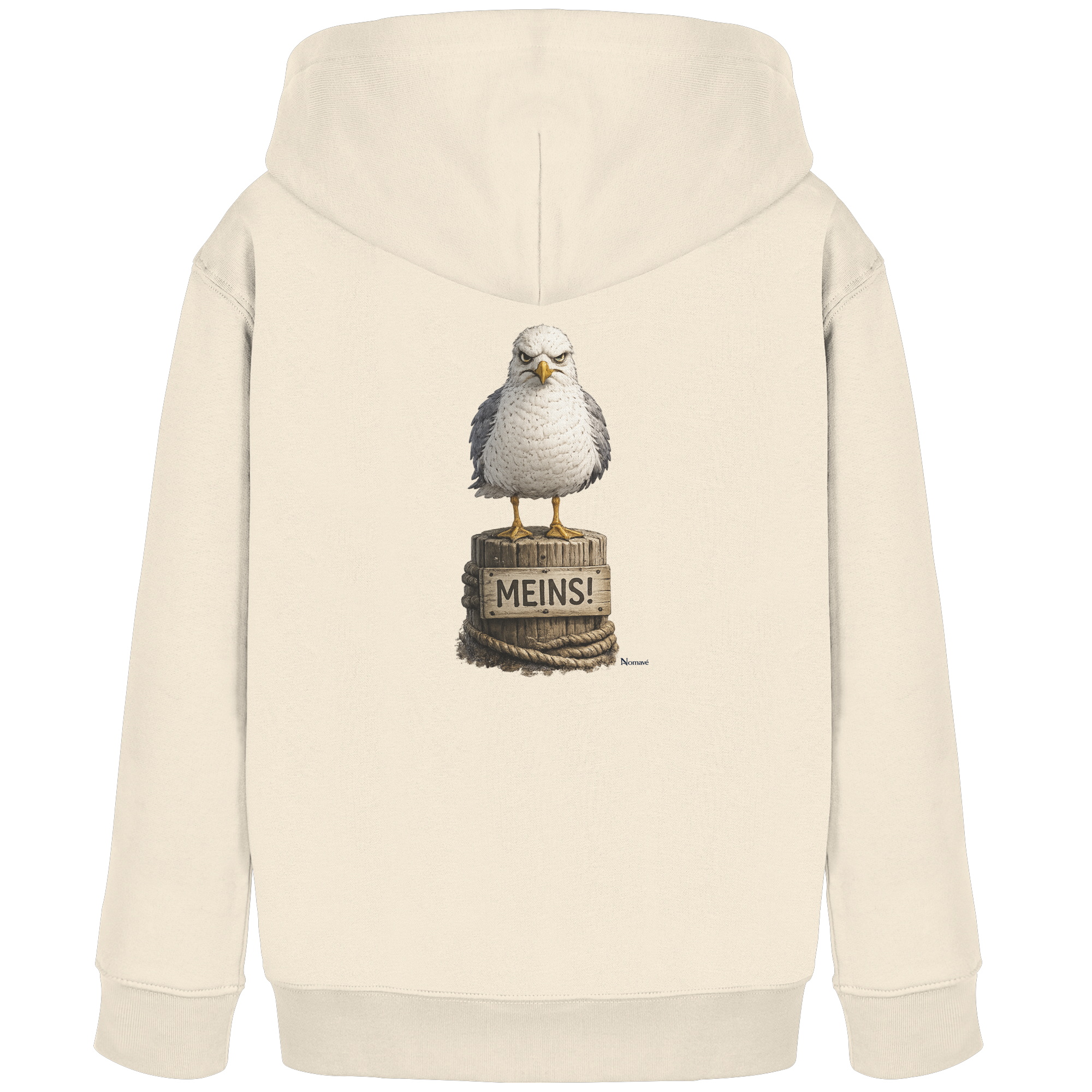 Möwe mit Meinung – MEINS! | - Kids Organic Hoodie