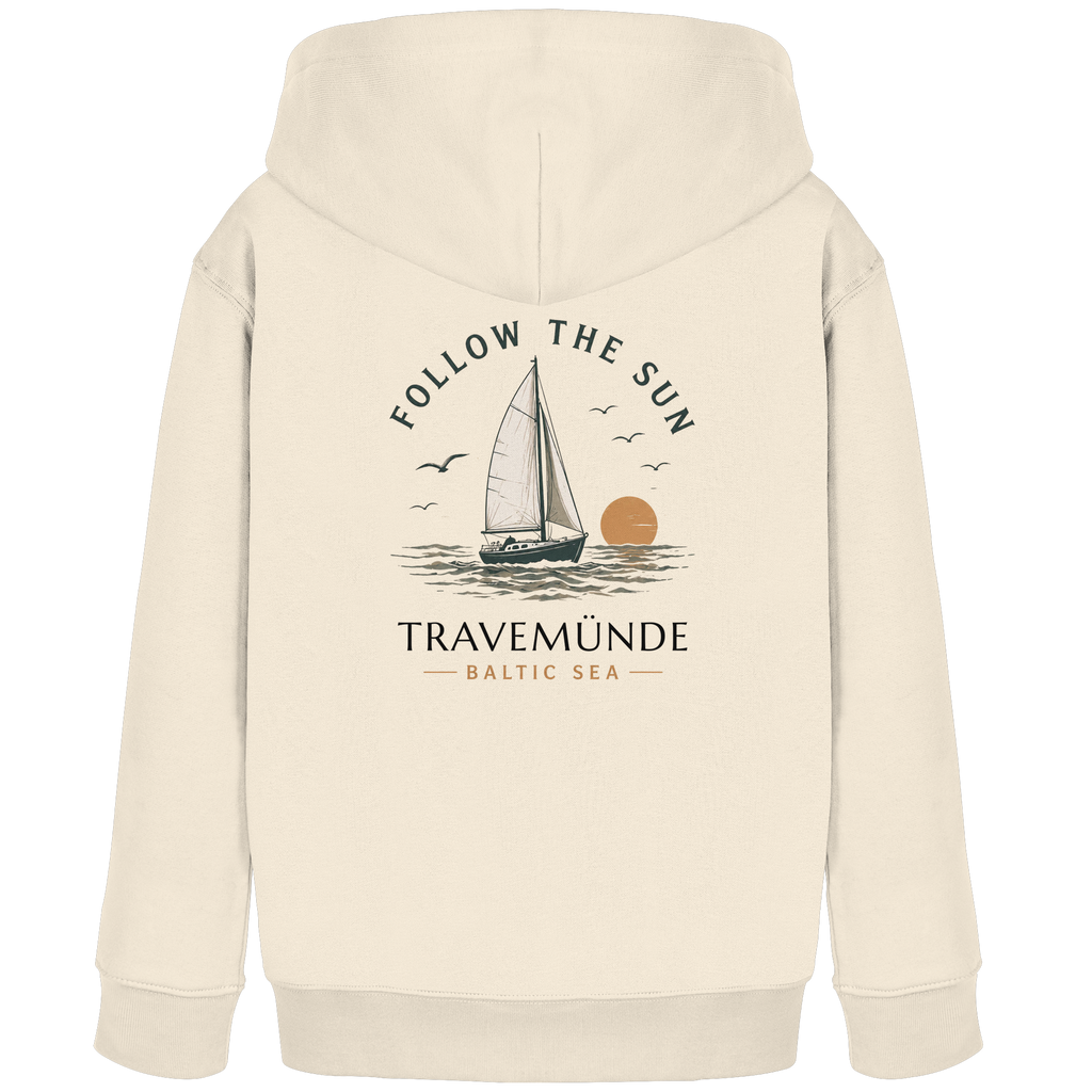 Travemünde Follow The Sun Kinder Hoodie – 100 % Bio-Baumwolle