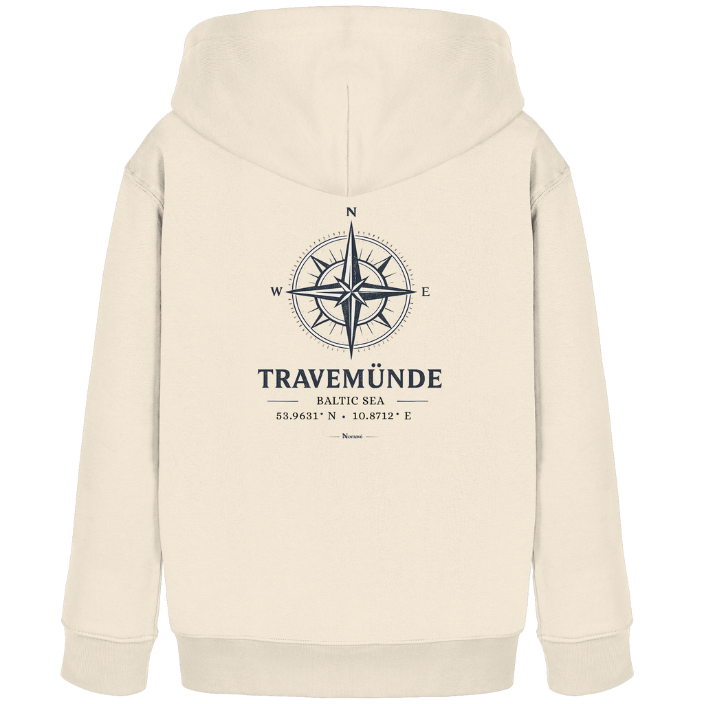 Travemünde Windrose – Baltic Sea Bio Kinder Kapuzenpullover (Hoodie) aus 100 % Bio-Baumwolle