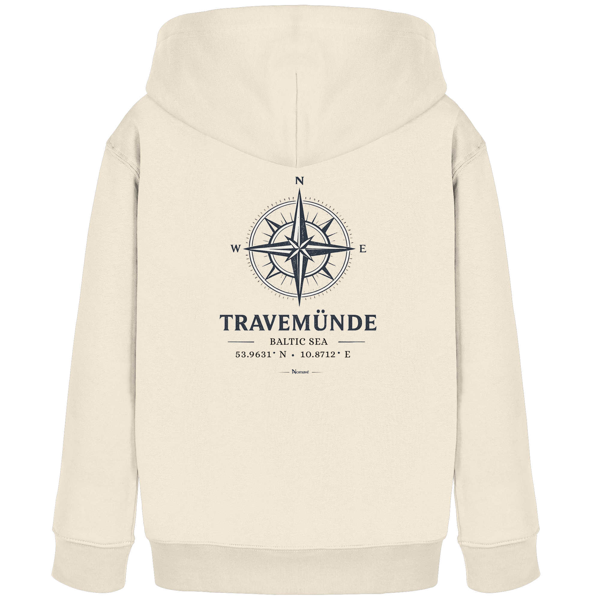 Travemünde Windrose – Baltic Sea Bio Kinder Kapuzenpullover (Hoodie) aus 100 % Bio-Baumwolle