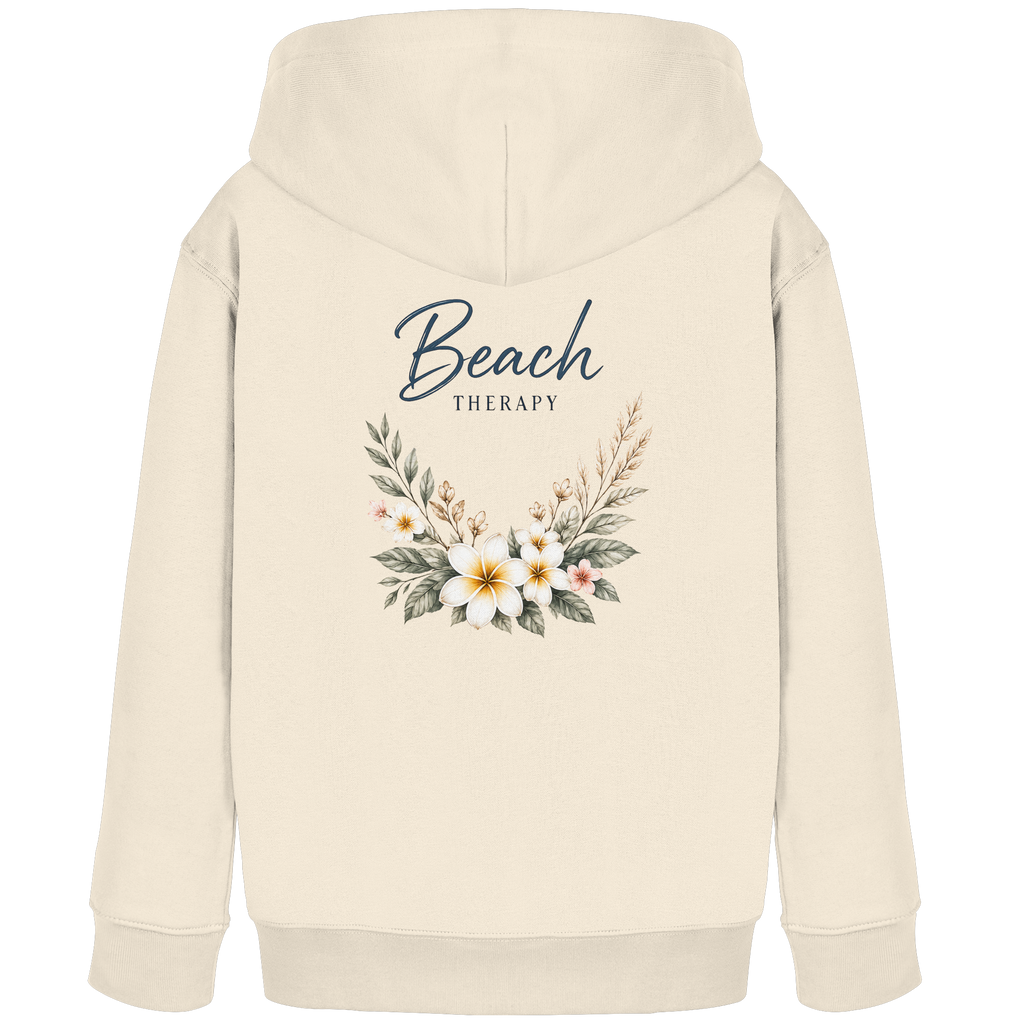 Beach Therapy | Florales Strandmotiv | Sommer | Urlaub | Meer | Blumen | - Kids Organic Hoodie