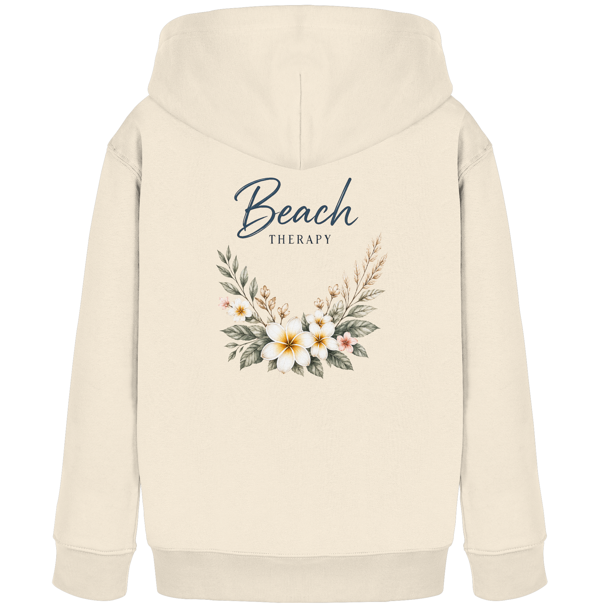 Beach Therapy | Florales Strandmotiv | Sommer | Urlaub | Meer | Blumen | - Kids Organic Hoodie