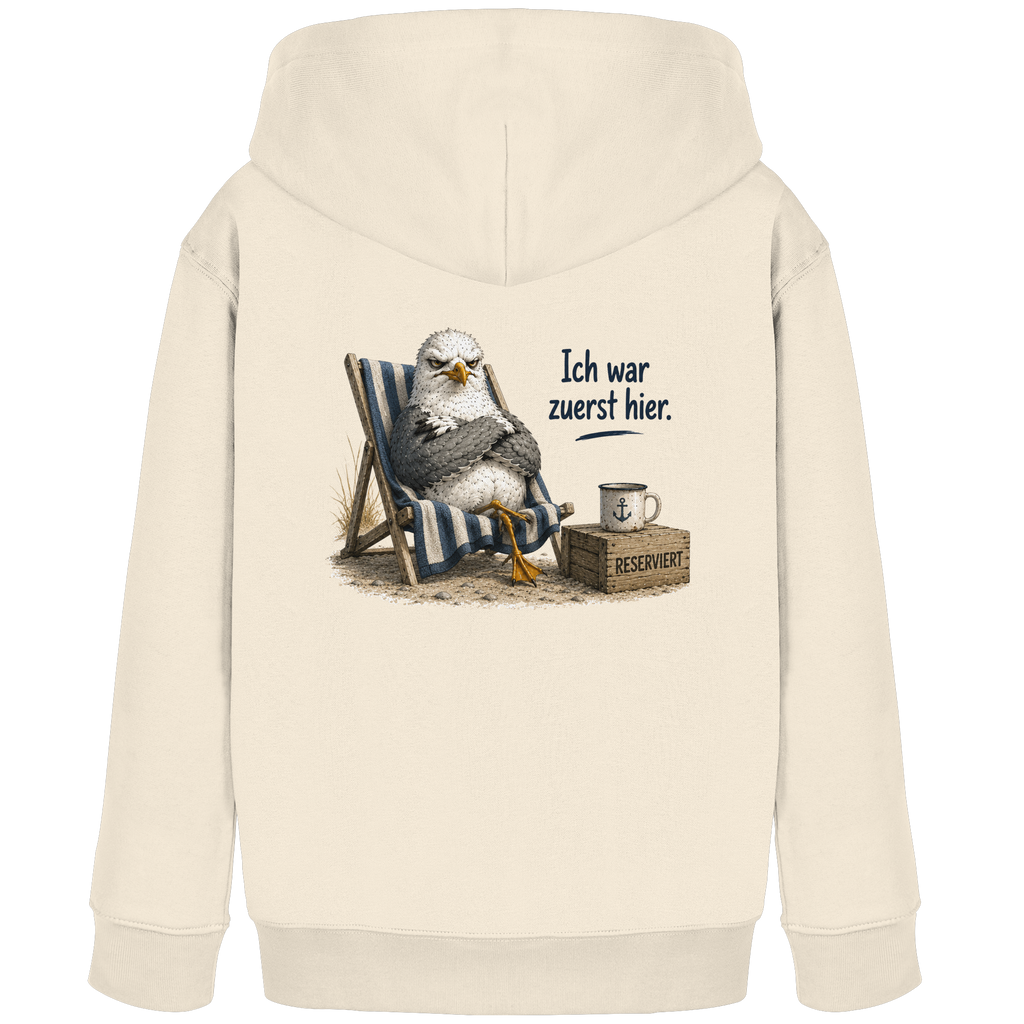 Ich war zuerst hier – Möwe mit Meinung |  - Kinder Bio Kapuzenpullover - Hoodie