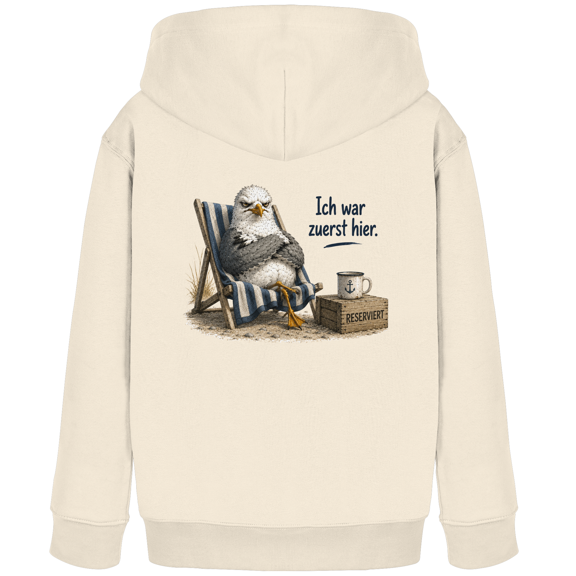 Ich war zuerst hier – Möwe mit Meinung |  - Kinder Bio Kapuzenpullover - Hoodie