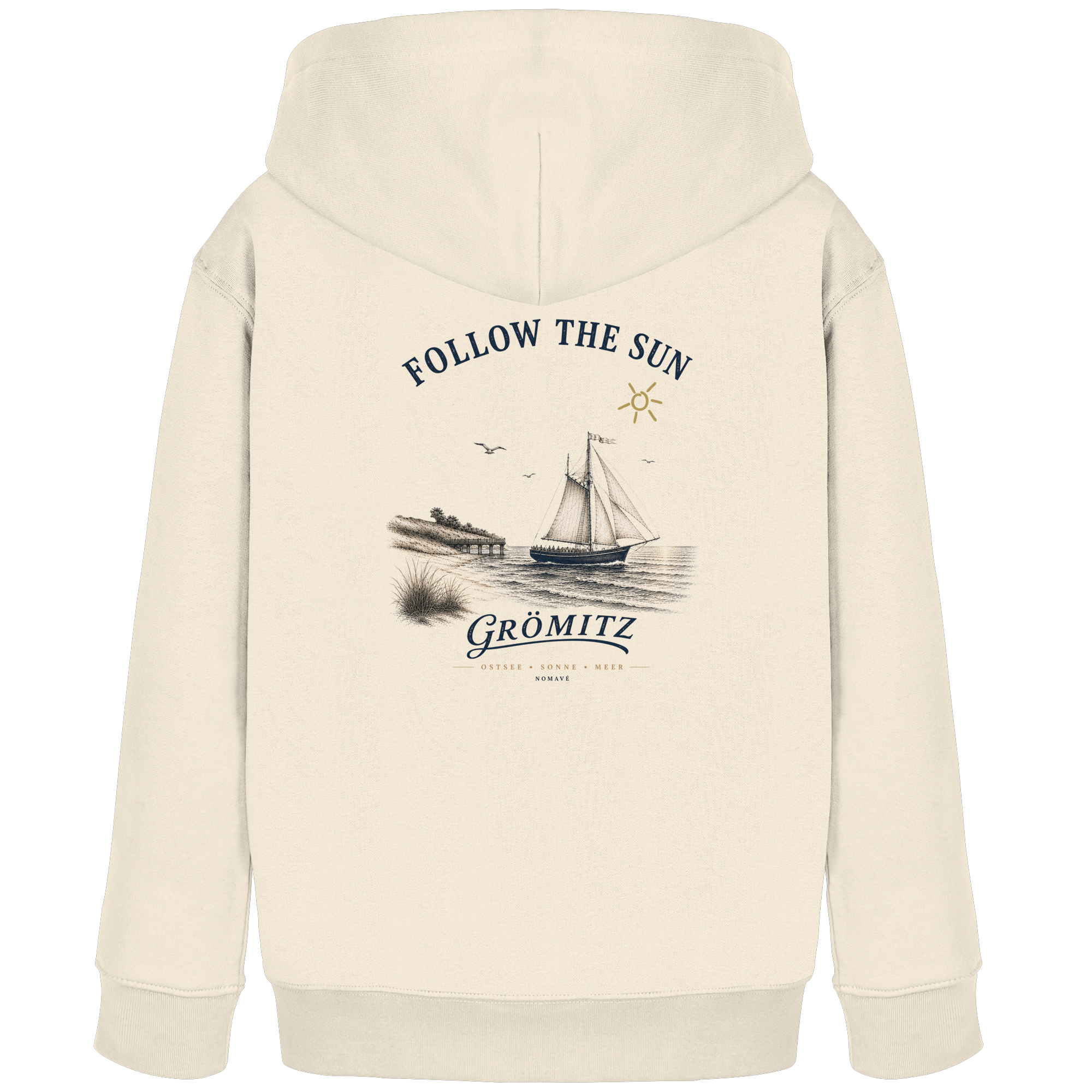 Grömitz - Follow the Sun - Kinder Bio Hoodie - Kapuzenpullover Ostsee