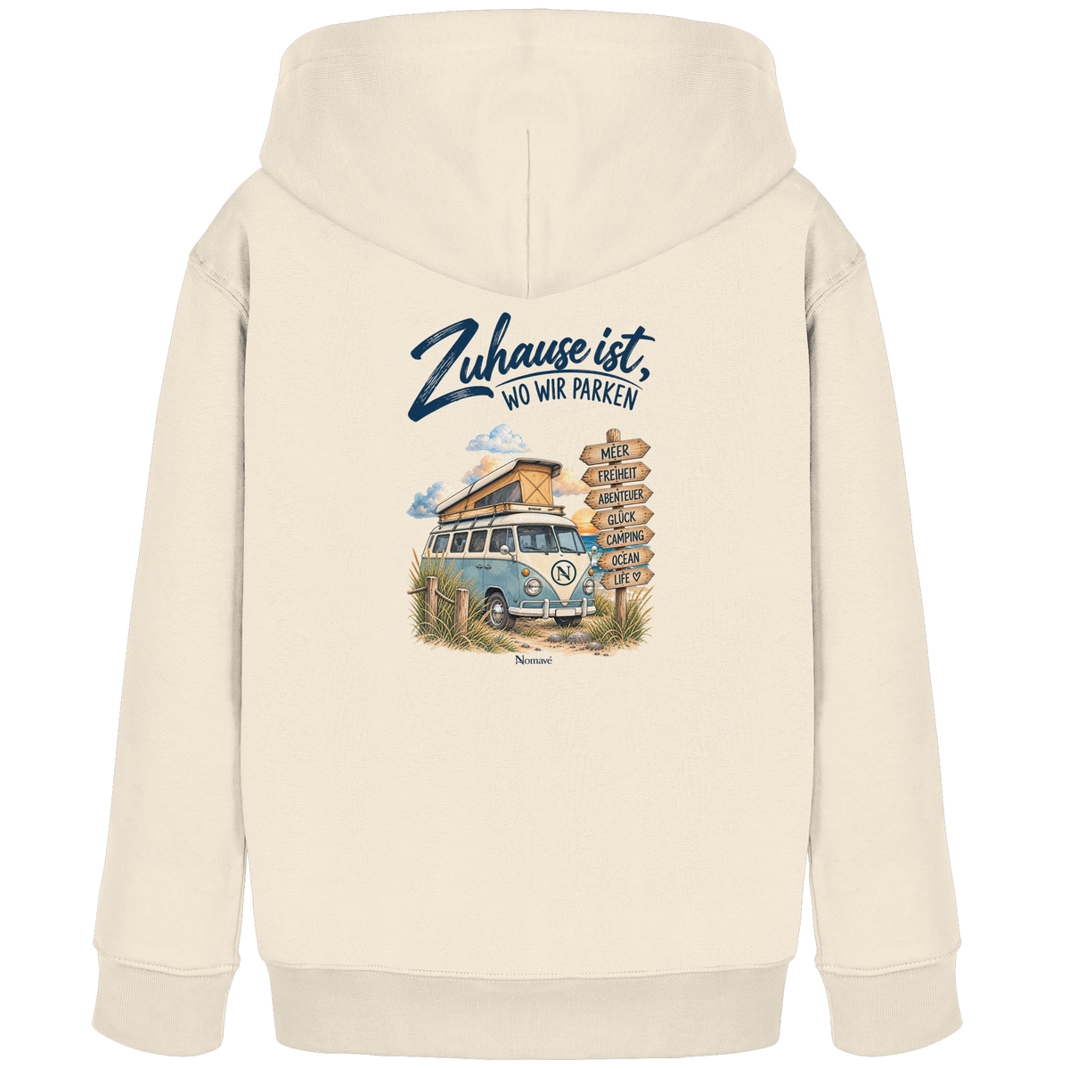 Zuhause ist, wo wir parken – Vanlife & Camping - Kinder Bio Hoodie Kapuzenpullover