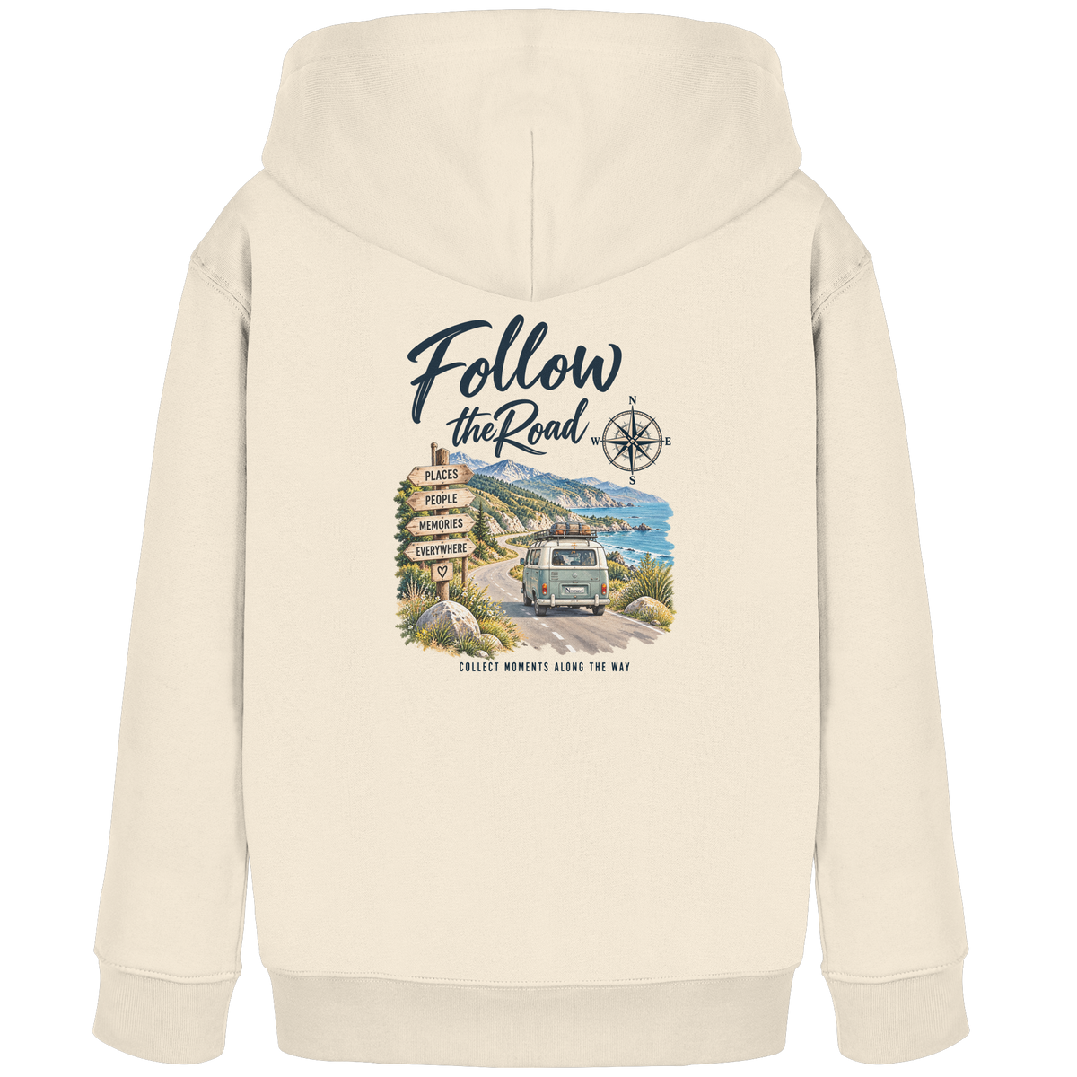 Follow the Road – Vanlife – Kinder Bio Hoodie – Backprint