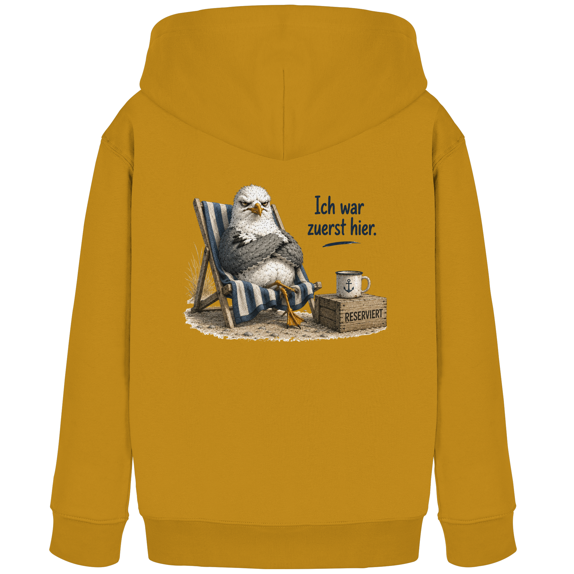 Ich war zuerst hier – Möwe mit Meinung |  - Kinder Bio Kapuzenpullover - Hoodie