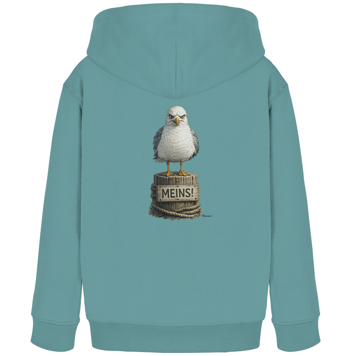 Möwe mit Meinung – MEINS! | - Kids Organic Hoodie