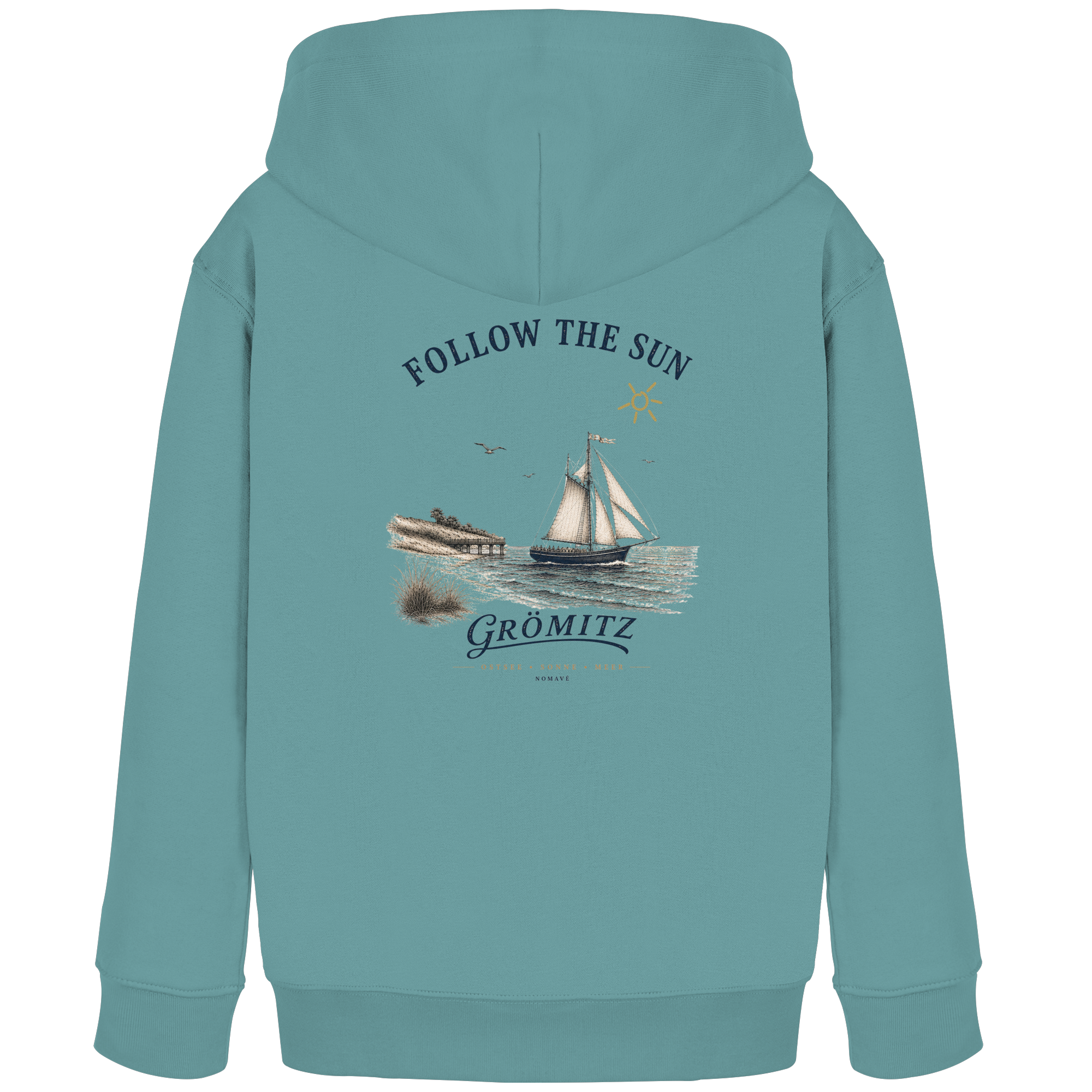Grömitz - Follow the Sun - Kinder Bio Hoodie - Kapuzenpullover Ostsee