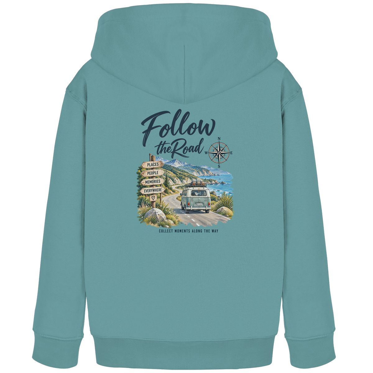 Follow the Road – Vanlife – Kinder Bio Hoodie – Backprint